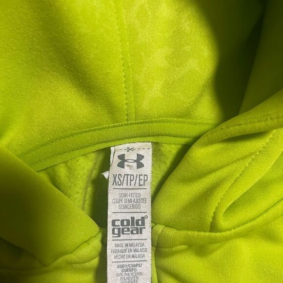 Under Armour Women’s Cold Gear Neon Full Zip Hoodie Jacket size XS - Picture 4 of 5